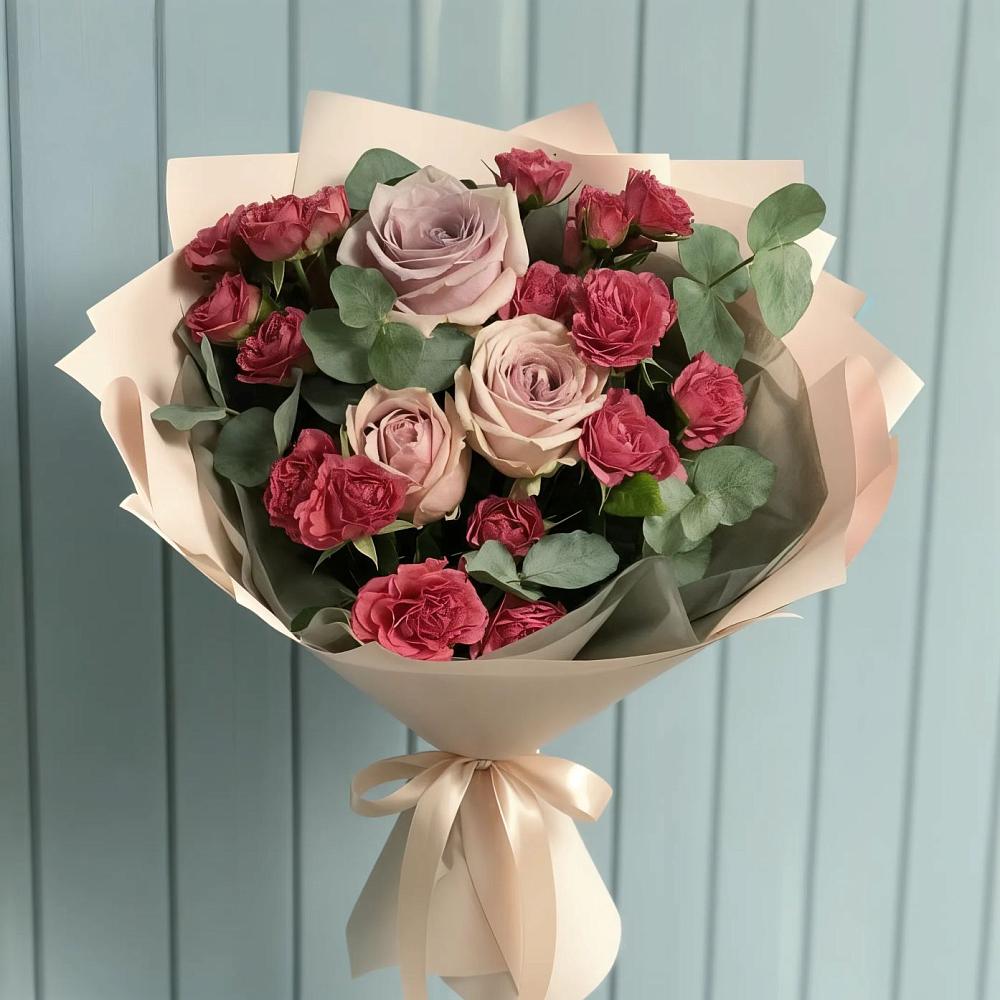 Букет цветов из: Гвоздики и Розы в Курилловке