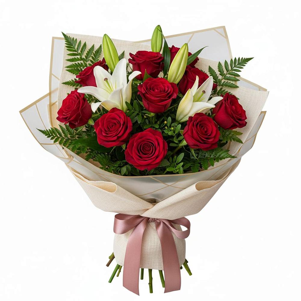 Букет цветов из: Лилии и Розы в Курилловке