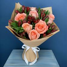 Букет цветов из:  Розы и Альстромерии в Курилловке