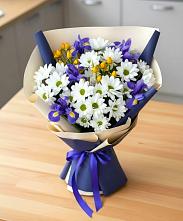 Букет цветов из:  Розы, Ирисы и Хризантемы в Курилловке