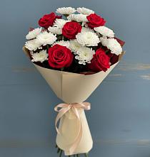 Букет цветов из:  Розы и Хризантемы в Курилловке