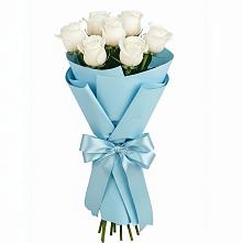 Букет 7 белых роз Проуд в Курилловке