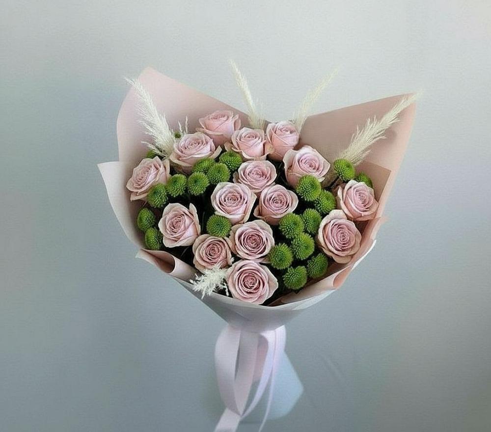 Букет цветов из: Розы и Хризантемы в Курилловке