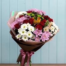 Букет цветов из:  Розы, Хризантемы и Альстромерии в Курилловке