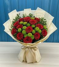 Букет цветов из:  Розы и Хризантемы в Курилловке