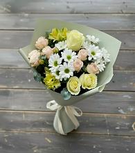 Букет цветов из:  Альстромерии, Розы и Хризантемы в Курилловке