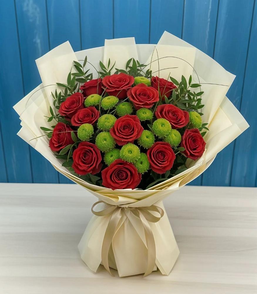 Букет цветов из: Розы и Хризантемы в Курилловке