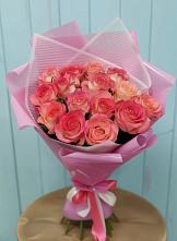 Букет 15 Розовых роз Равель в Курилловке