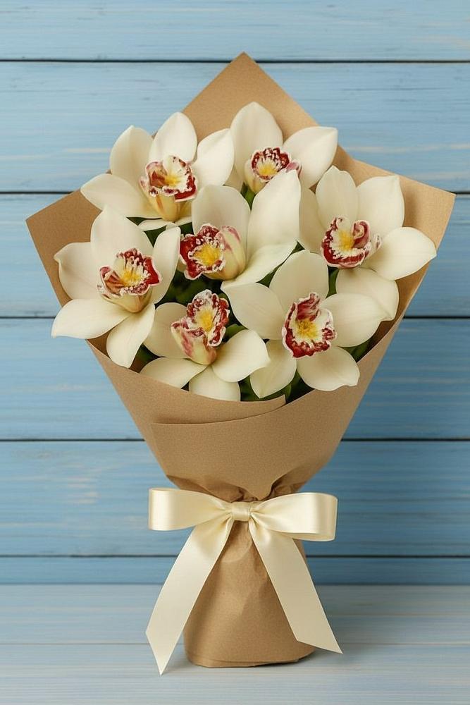 Букет цветов из: Орхидеи и Розы в Курилловке