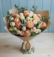 Букет цветов из:  Альстромерии и Розы #REPLACE_PRED# Курилловке